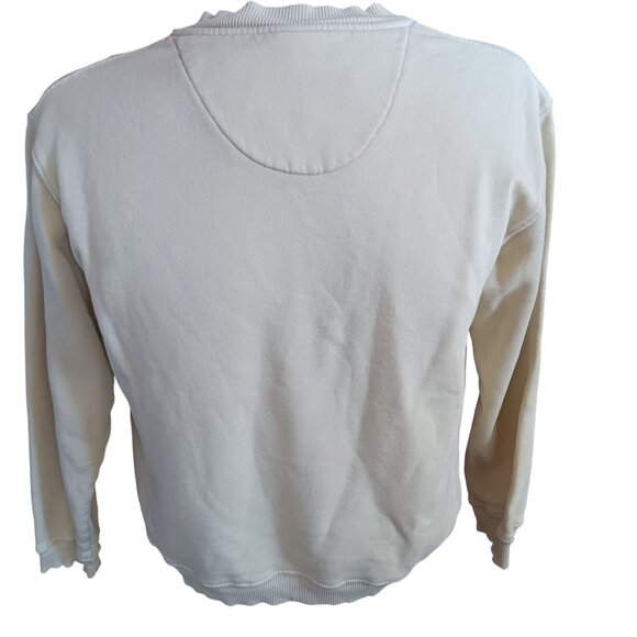 Vintage Medium Sweatshirt John Deere Cream Pullover Embroidered Logo 1990's Farm - Picture 4 of 8